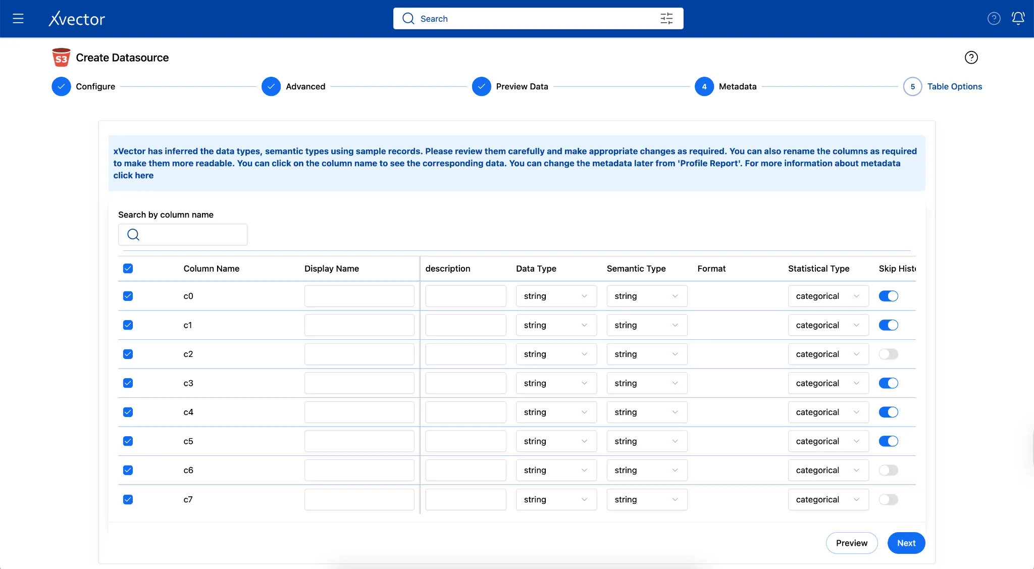Column Metadata Structure — Pharma Leads App