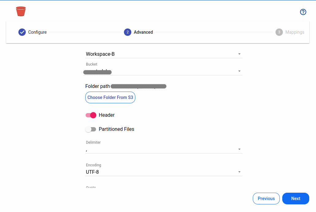 S3 data destination advanced settings