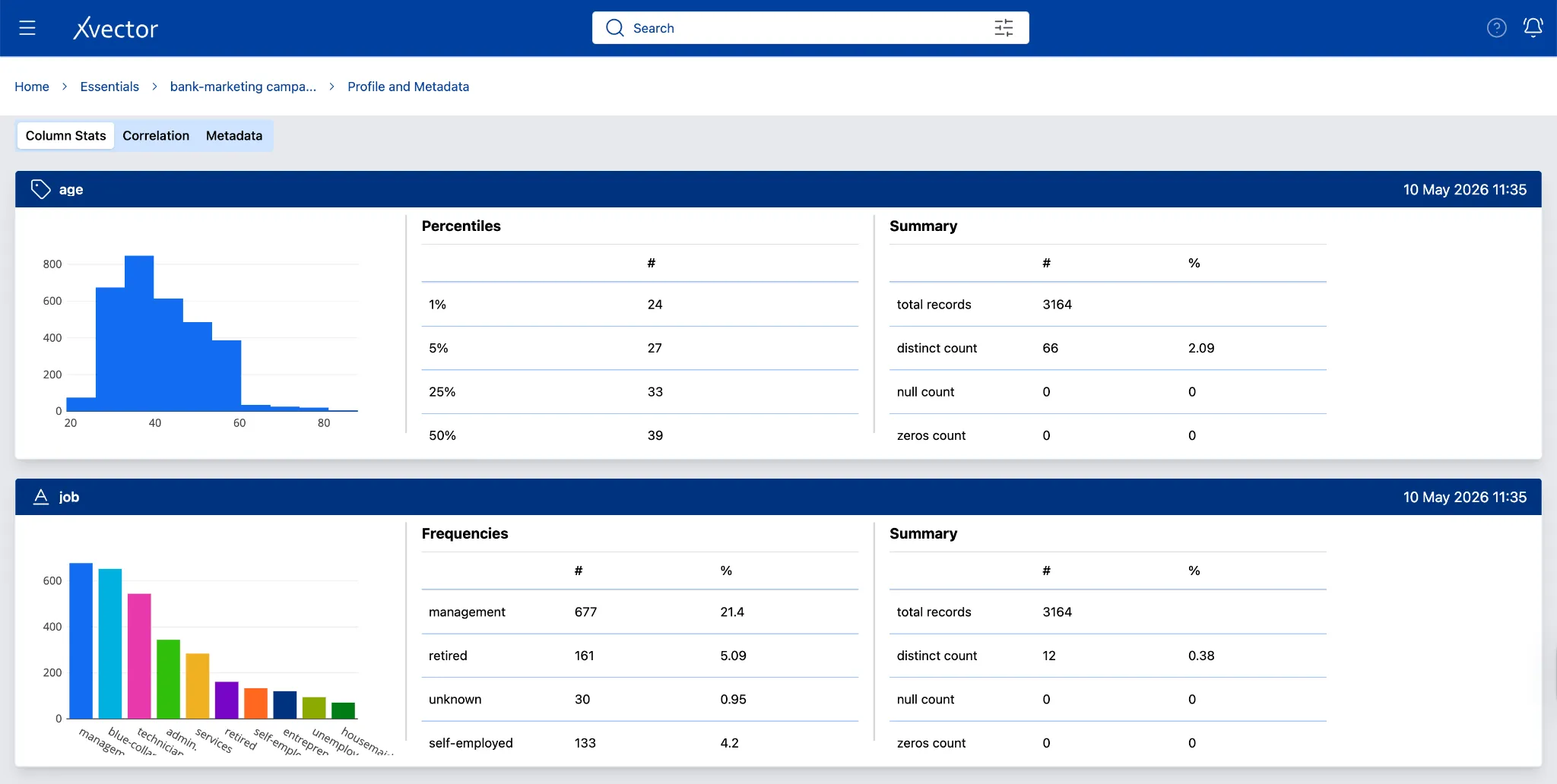 Data Profile Report — Dataset Metadata