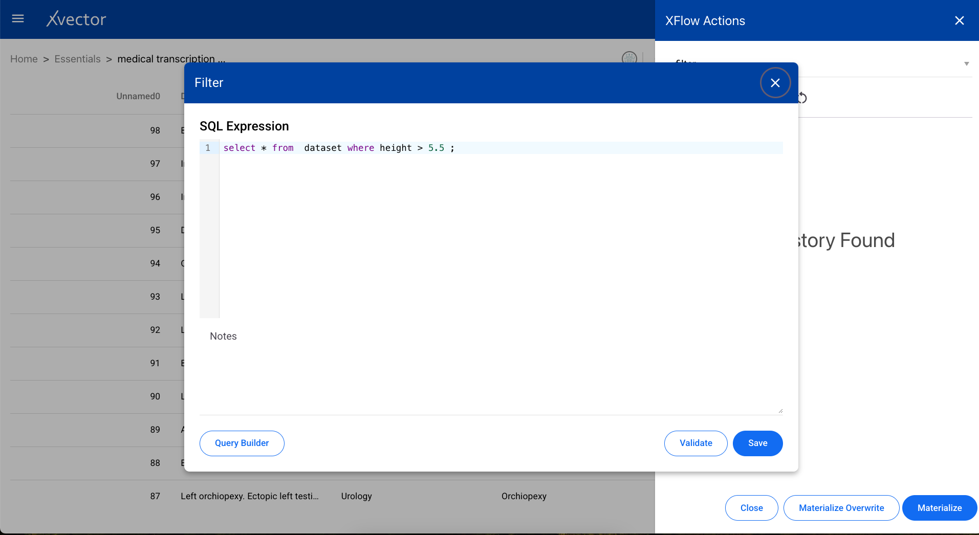 Filter enrichment function configuration