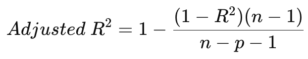 Adjusted R² formula