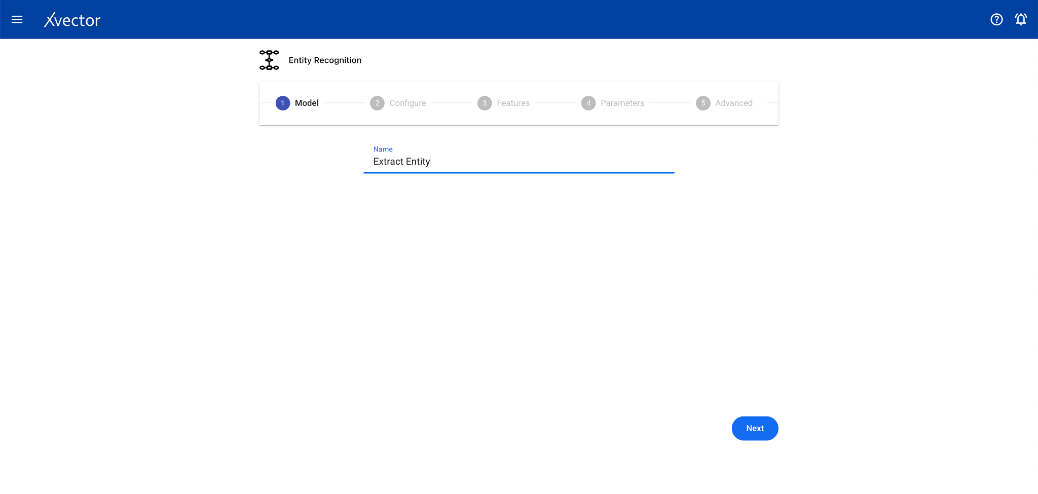 Entity recognition model configuration