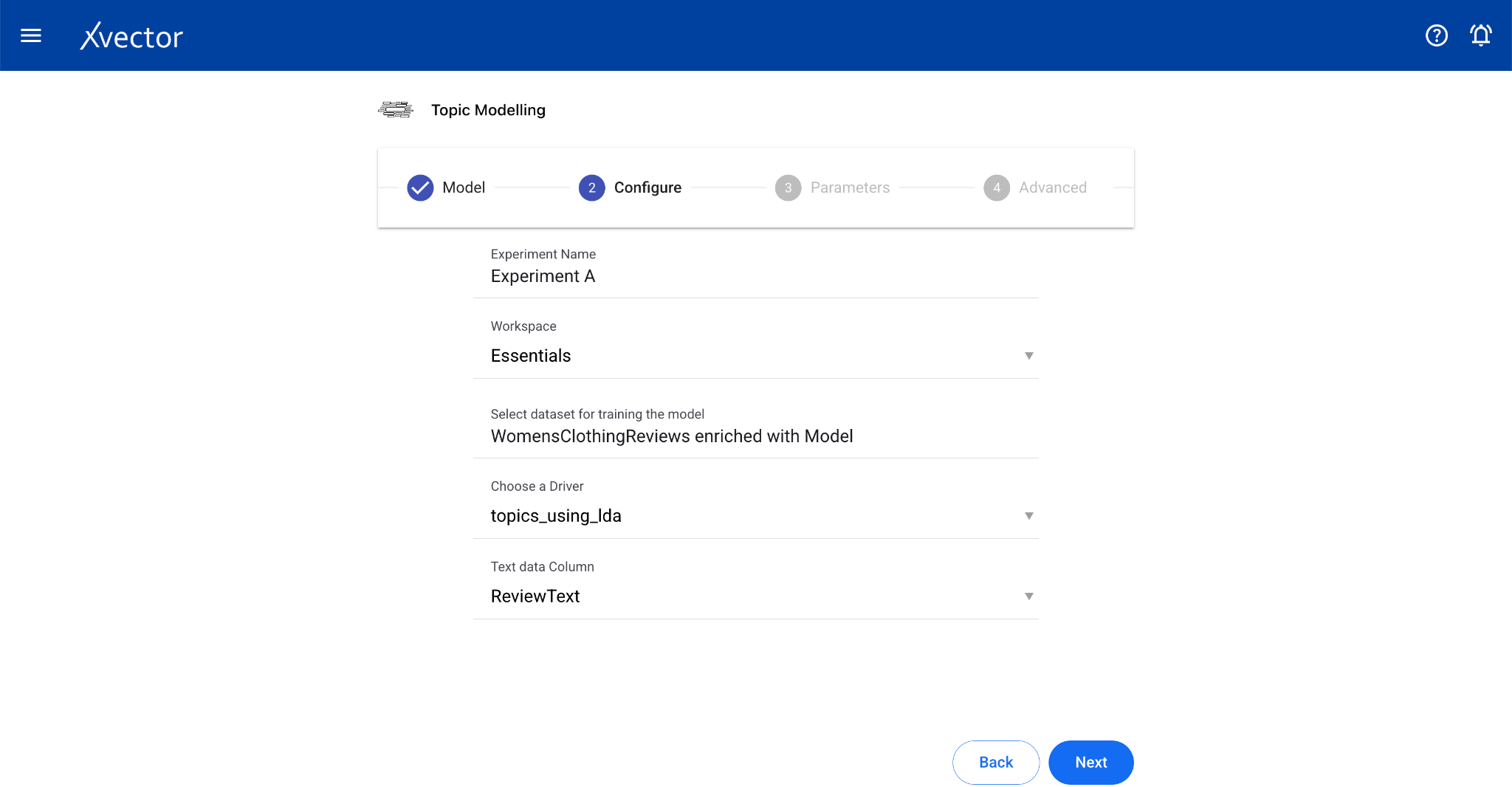 Topic modeling feature selection