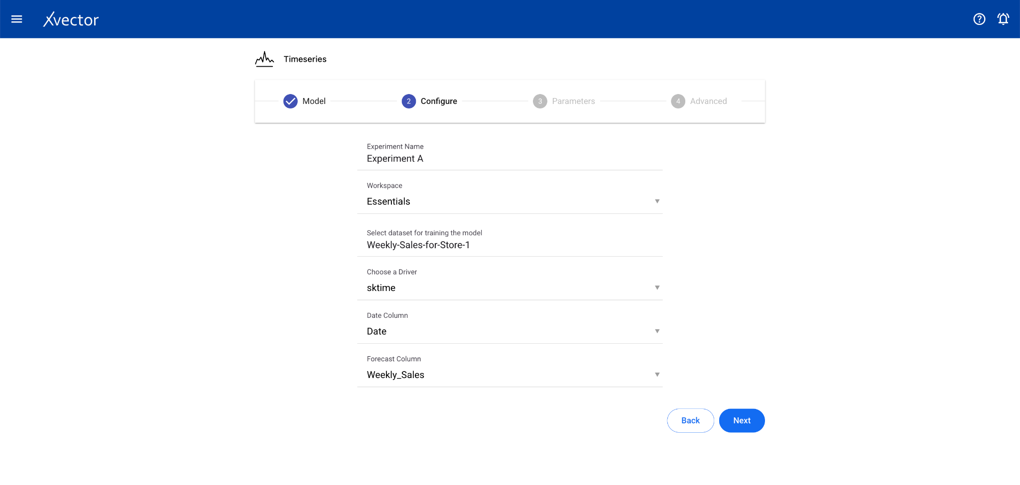 Timeseries model feature selection