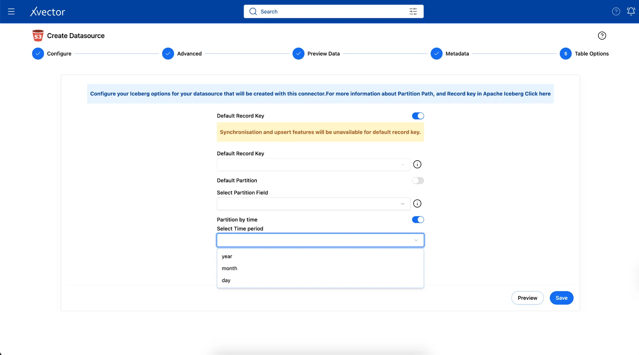 Partitioning — Table Options Configuration