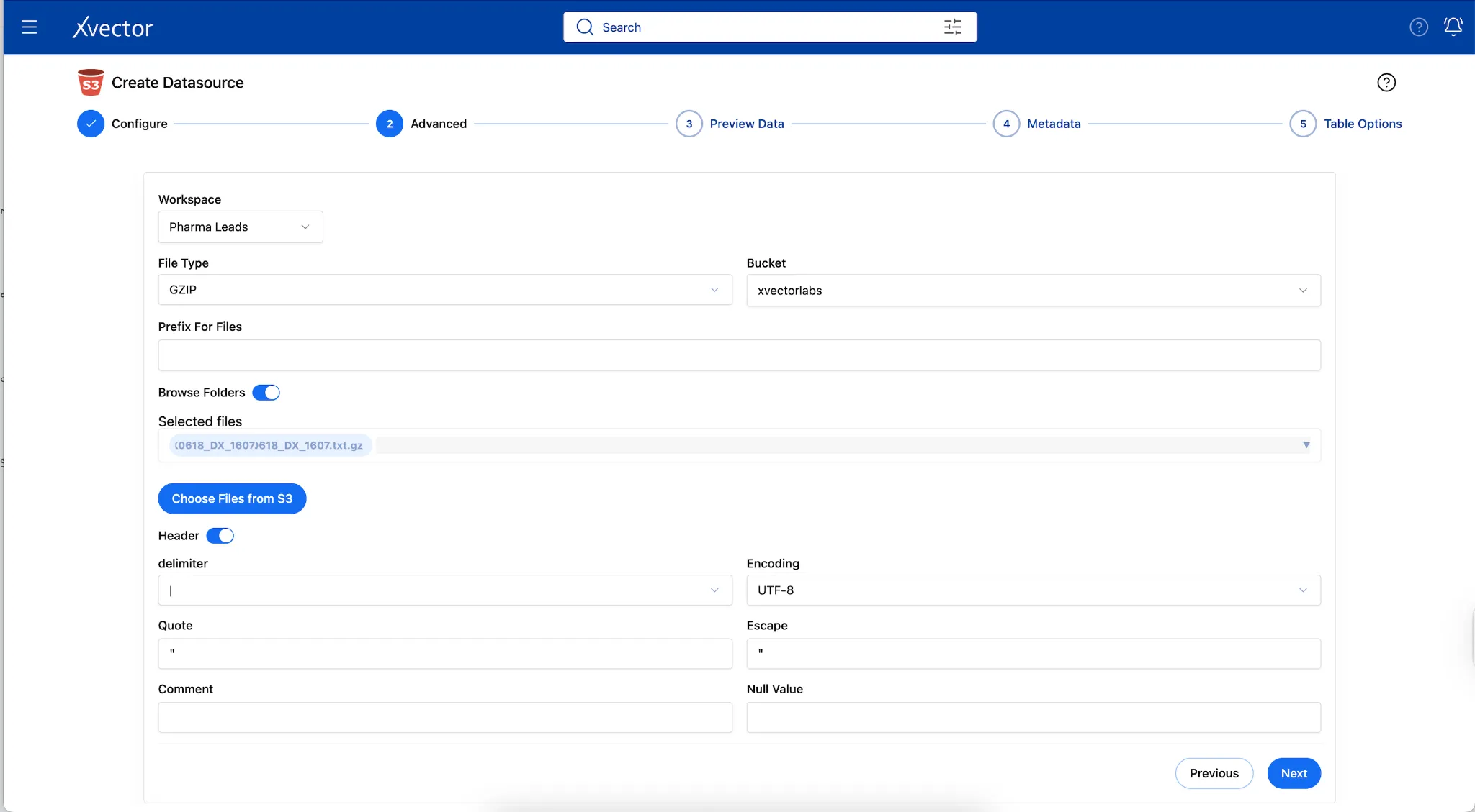 Pharma Leads App — S3 Connector Setup