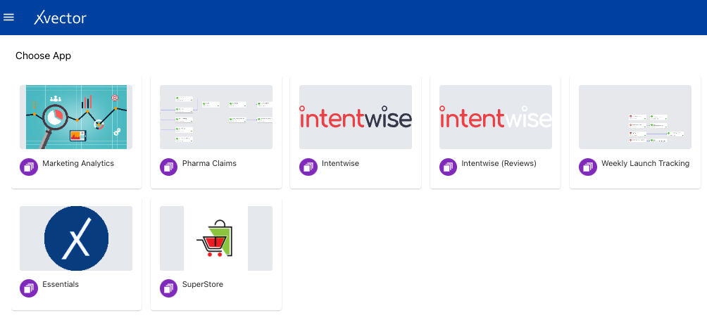 xVector App Store showing publicly available workspace apps