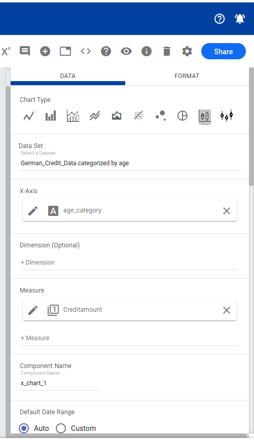 Box chart data configuration
