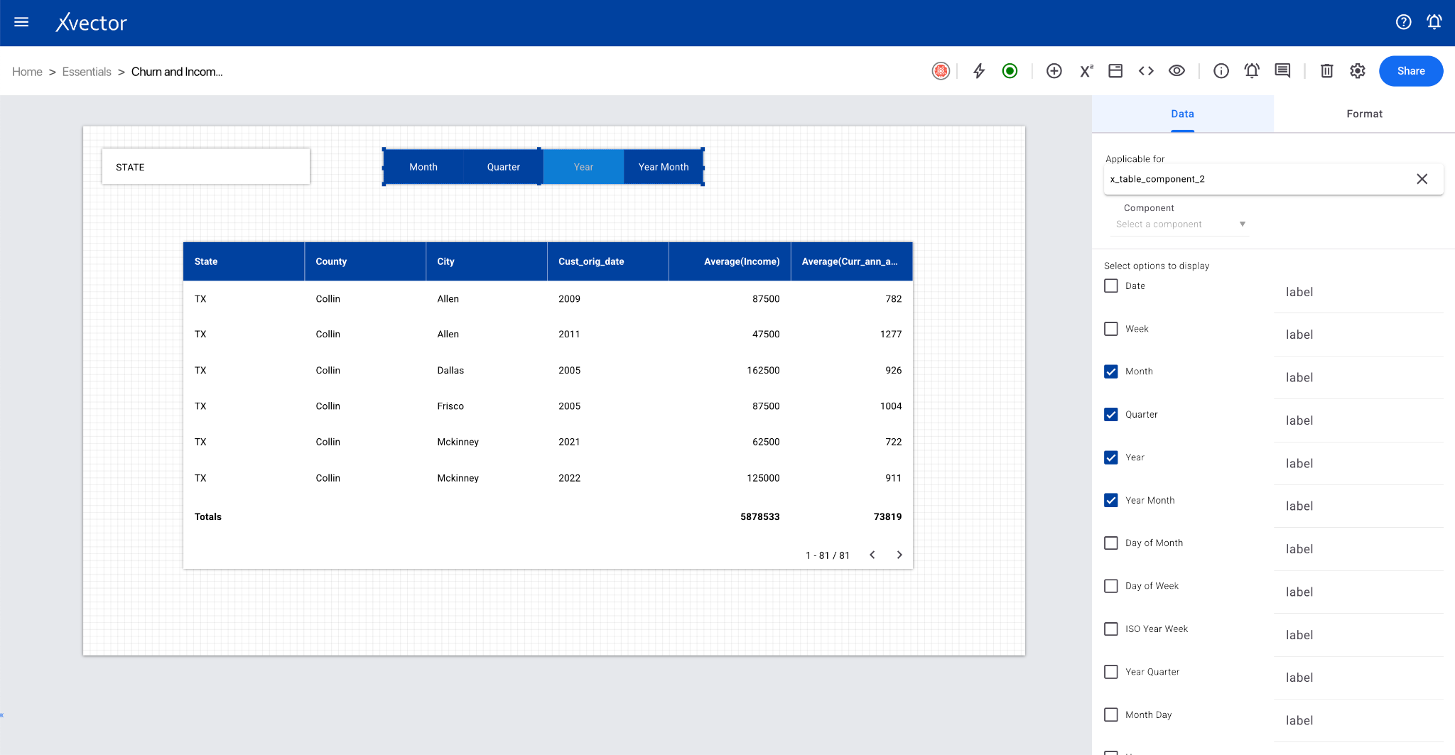 Date aggregator configuration