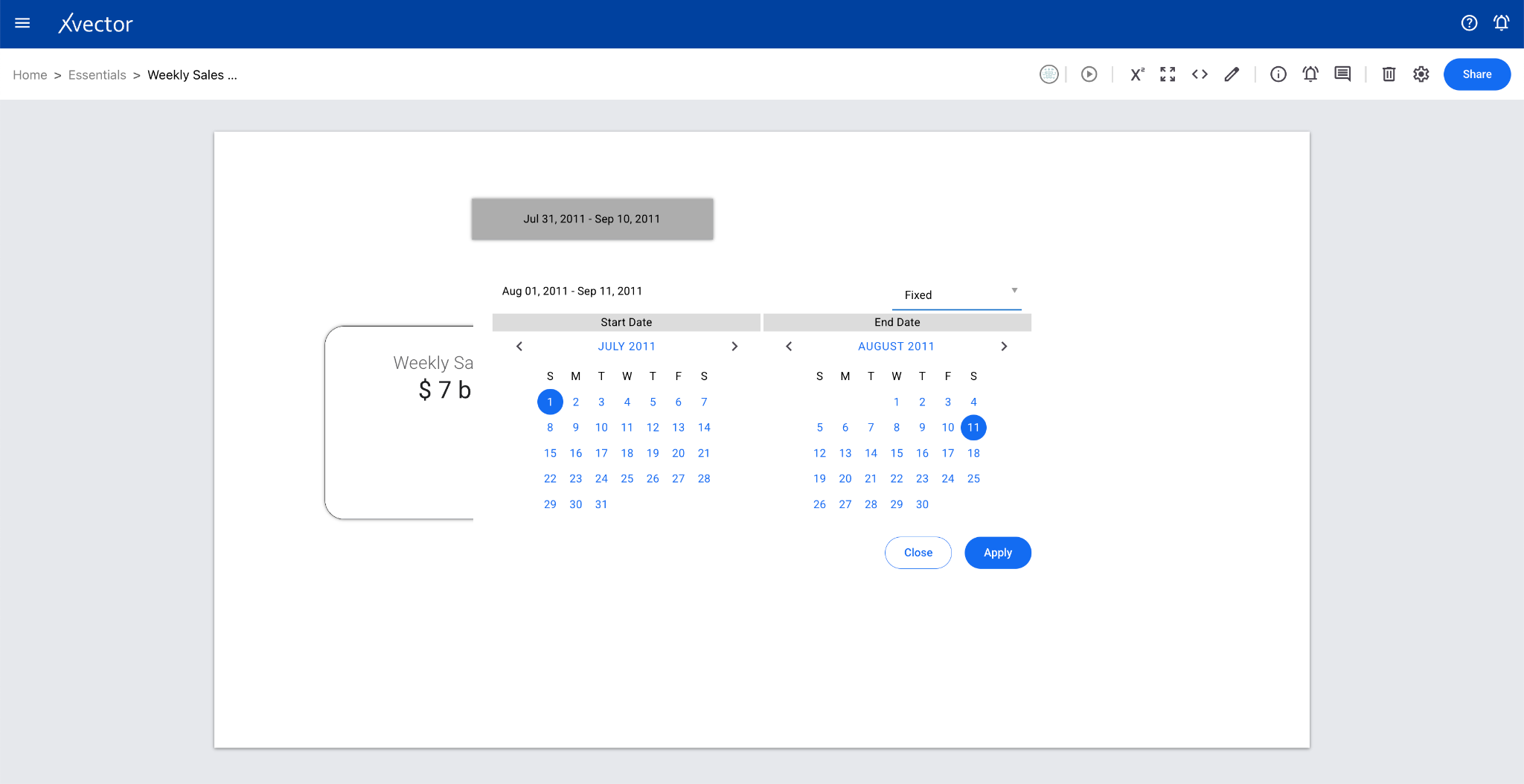 Date range filter creation