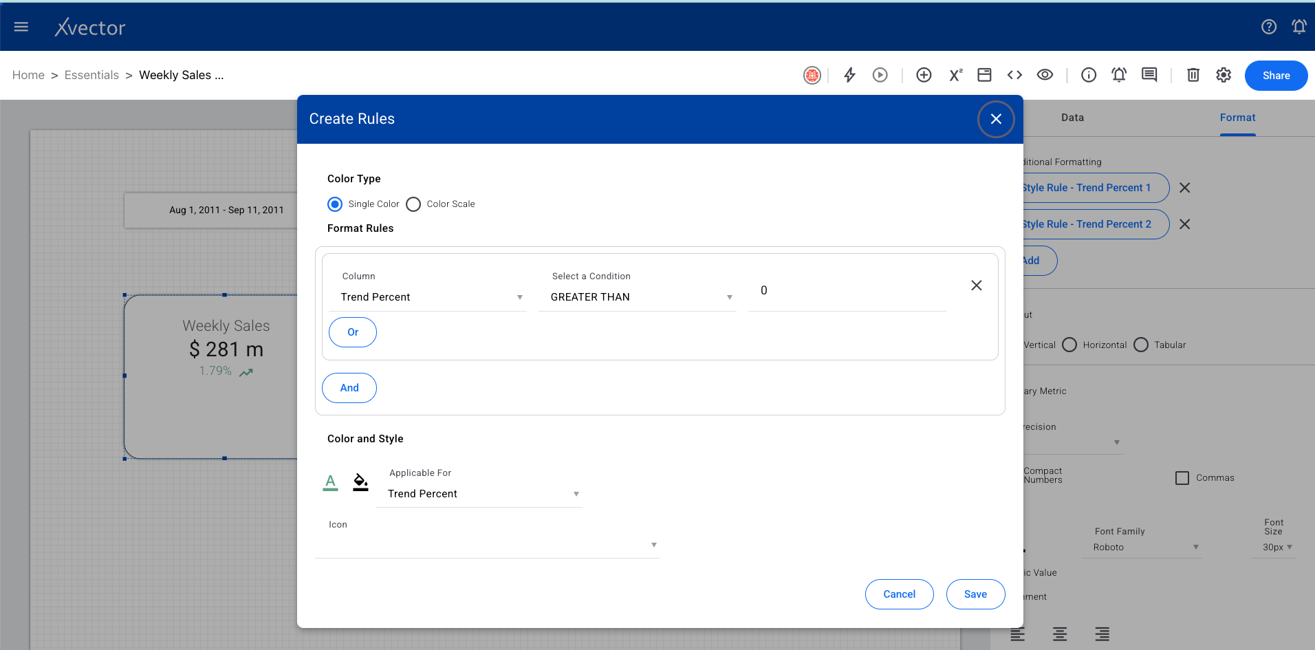 Scorecard format tab options