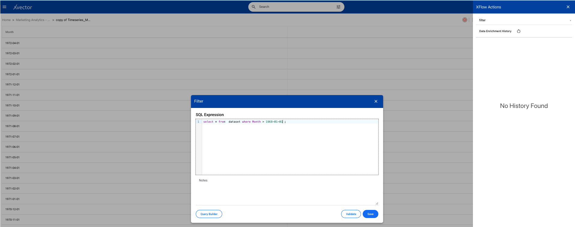Enrichment function: filter to select appropriate records
